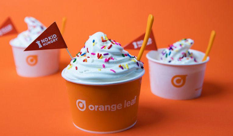 Orange Leaf Yogurt Logo - Orange Leaf Partners with No Kid Hungry