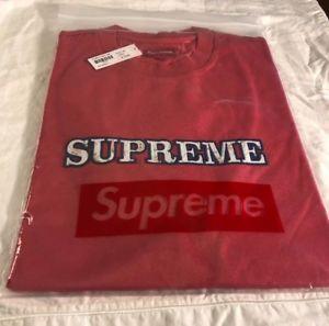 Supreme Floral Logo - SUPREME FLORAL LOGO TEE DUSY RED 100% AUTHENTIC SZ LARGE FW18 WEEK 3