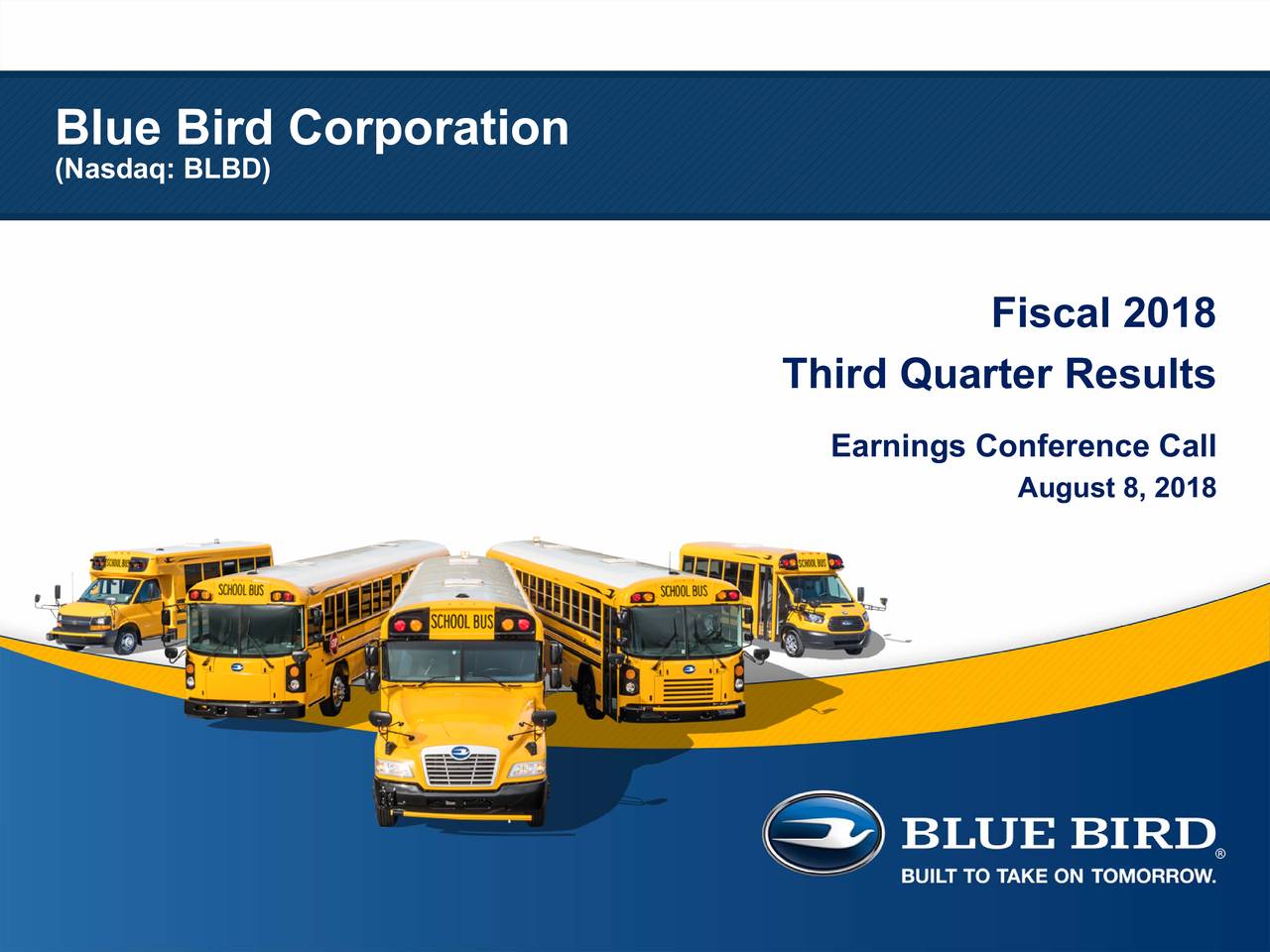 Blue Bird Corporation Logo - Blue Bird Corporation 2018 Q3 - Results - Earnings Call Slides ...