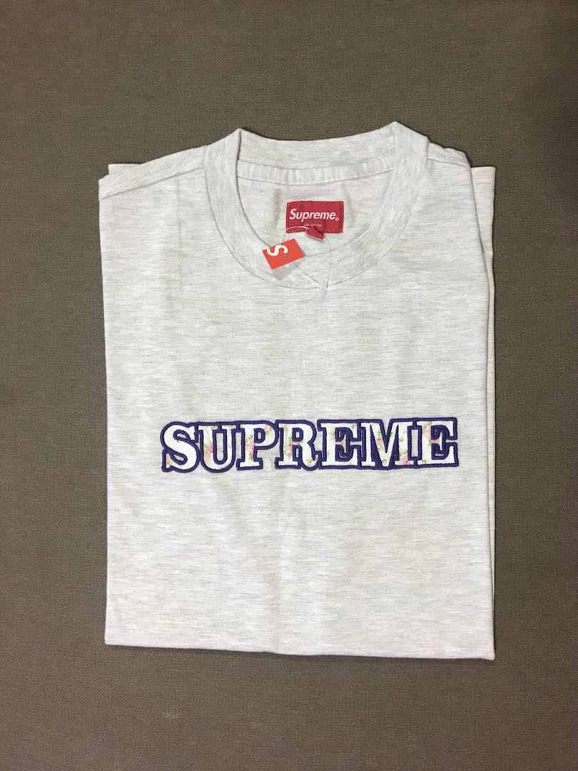 Supreme Floral Logo - Supreme Floral Logo Tee FW18, Men's Fashion, Clothes, Tops on Carousell