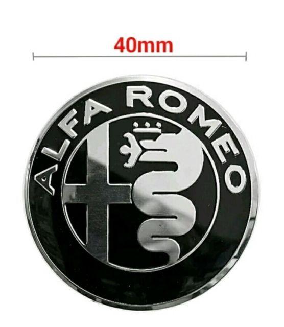White Wheel Logo - ALFA 40mm Steering Wheel Badge Black White Emblem Decal GT MITO 147