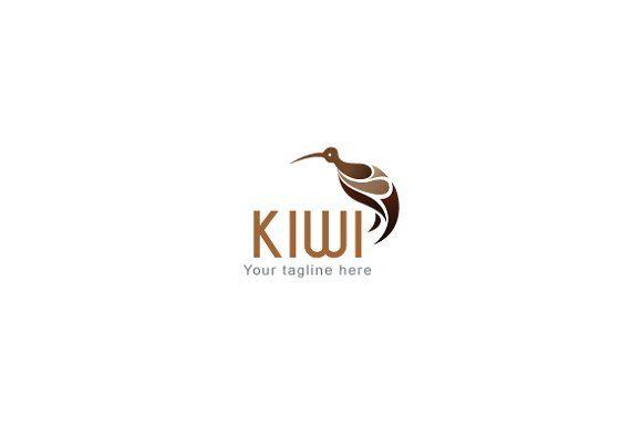 Brown Bird Logo - Kiwi-Long Beak Brown Bird Stock Logo ~ Logo Templates ~ Creative Market