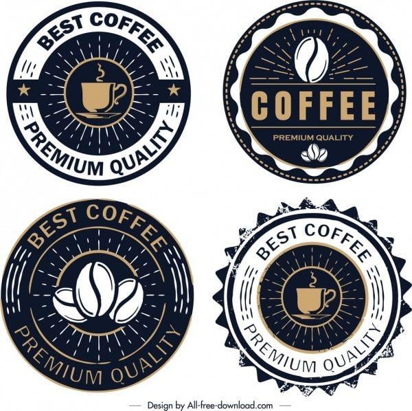 Retro Circle Logo - Coffee logo templates retro circle dark design Free vector in Adobe
