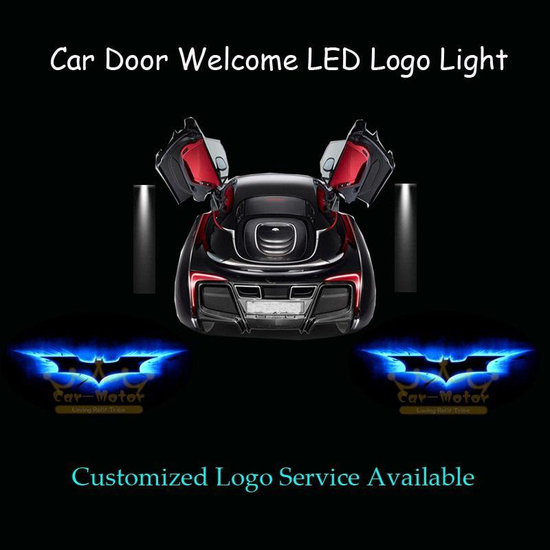 Batman Spotlight Logo - 2x 3D Blue Dark Knight Batman Logo Car Door Welcome Courtesy Laser ...