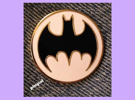 Batman Spotlight Logo - DC Comics Batman Pin Gotham Police Spotlight Logo Vintage | Etsy