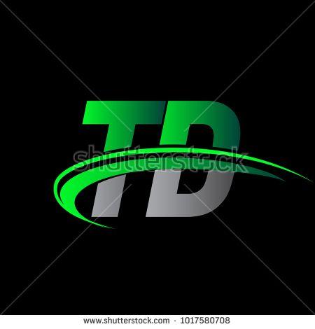 Green TD Logo - initial letter TD logotype company name colored green and black ...