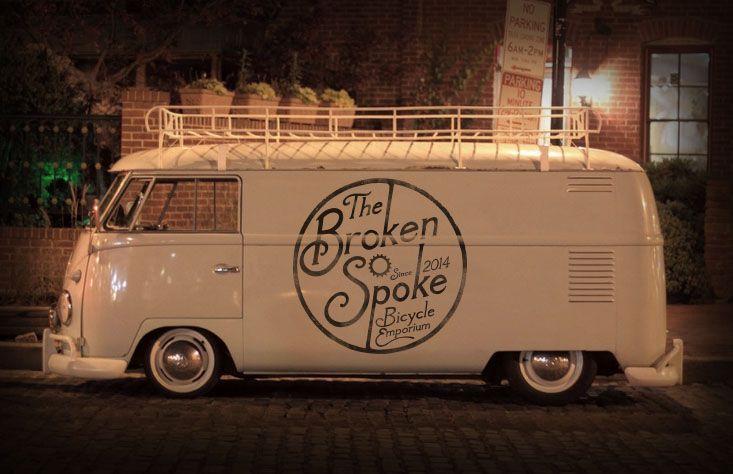 Broken VW Logo - Broken spoke logo visualized on a VW panel van. vintage, fixed, bike ...