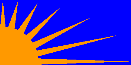 Orange and Blue Flag Logo - Ireland: Sunburst