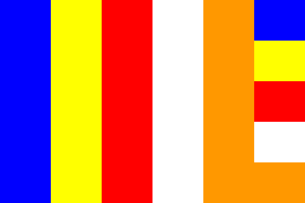 Orange and Blue Flag Logo - Buddhist flag