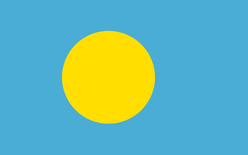Orange and Blue Flag Logo - Flag of Palau image and meaning Palauan Flag