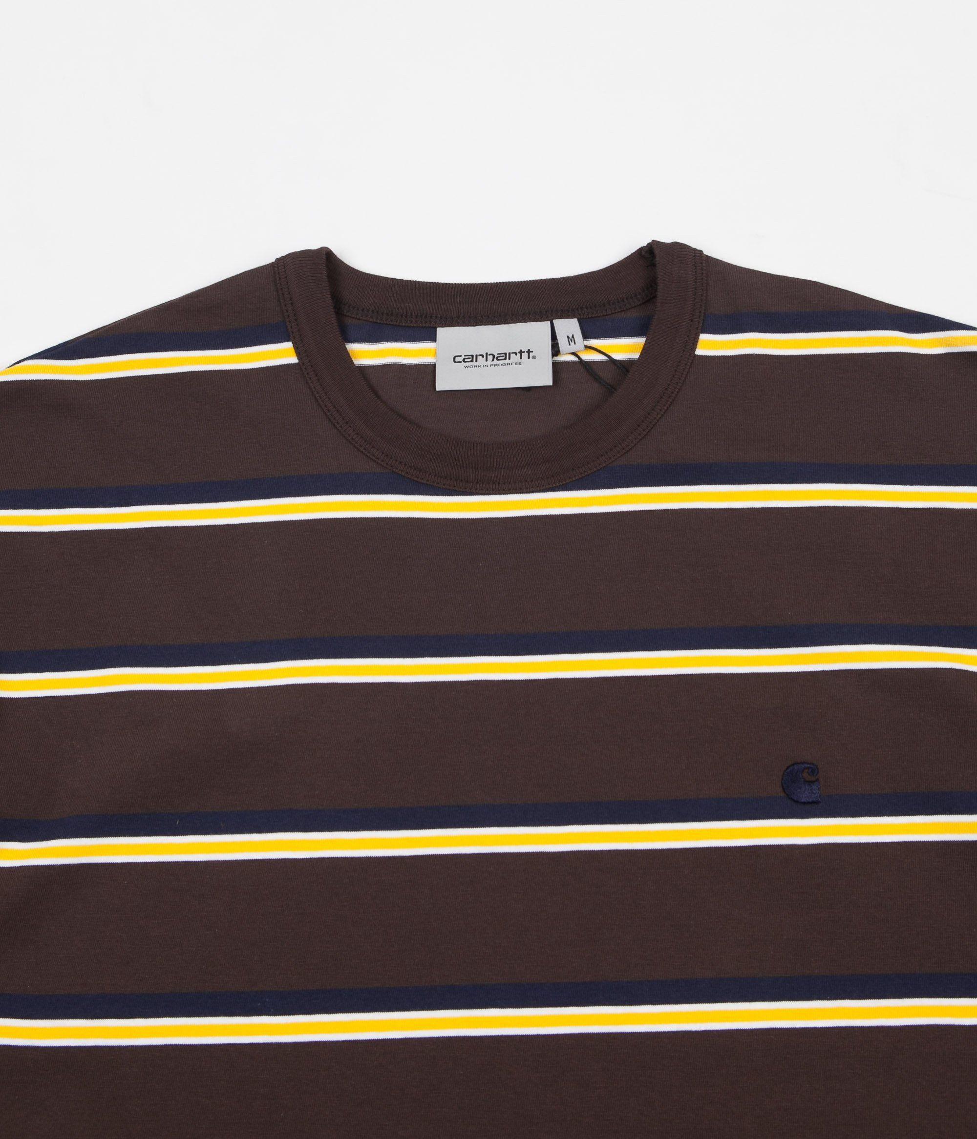 Striped Brown and Yellow Logo - Carhartt Hill T Shirt / Yellow Stripe