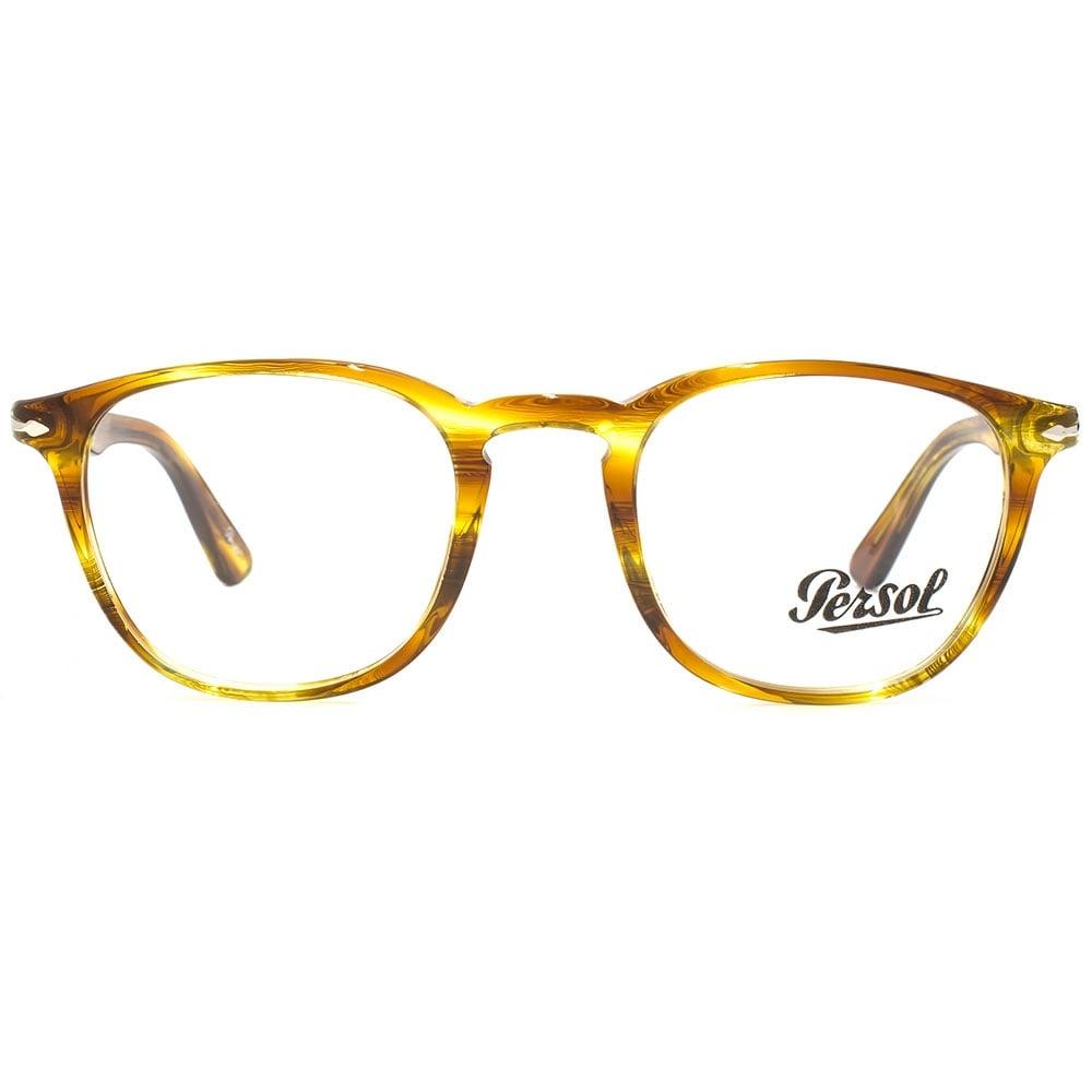 Striped Brown and Yellow Logo - Persol PV3143V Glasses in Striped Brown Yellow PO3143V 1050 49