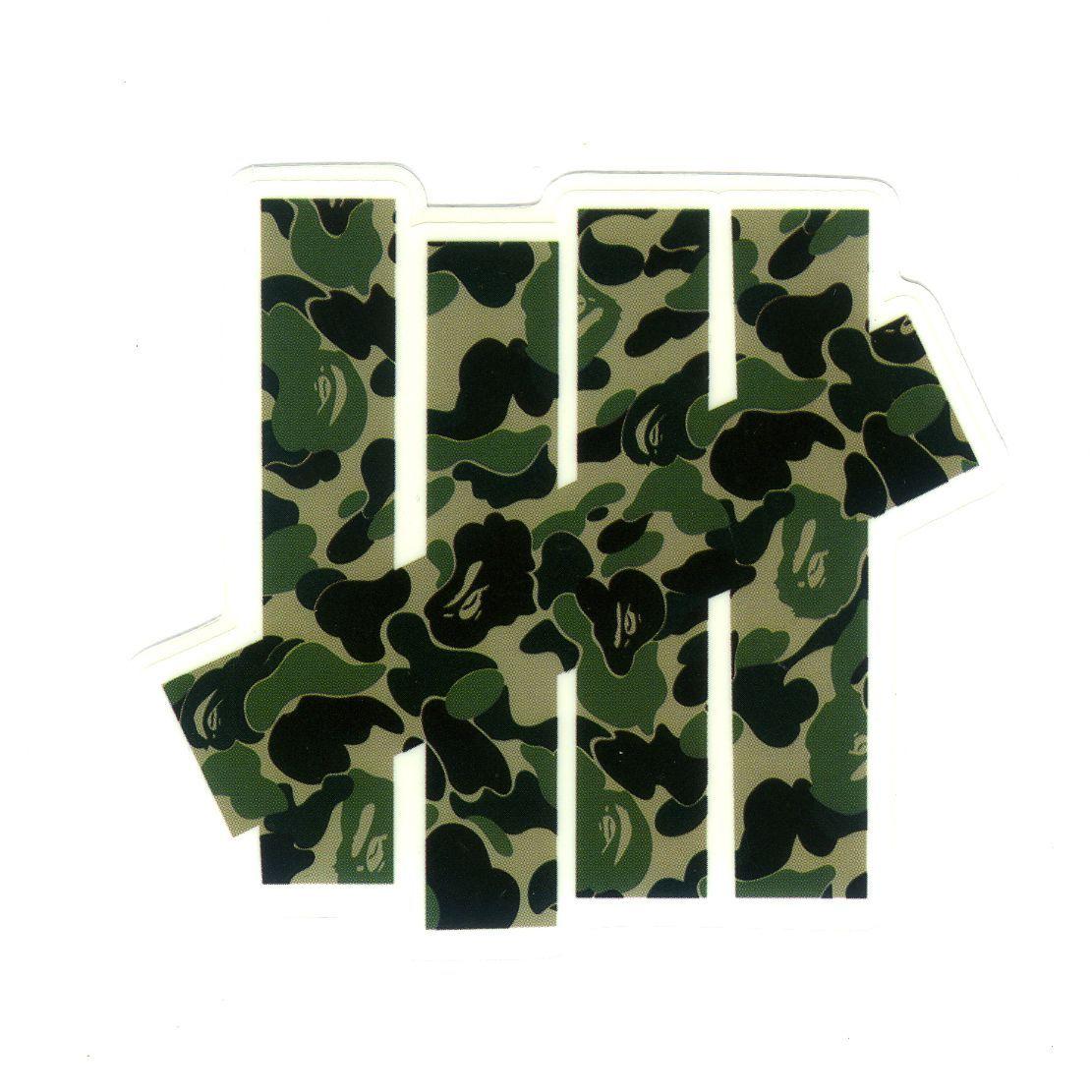 Undefeated Camo Logo - 1251 Undefeated x A Bathing Ape Camo , Height 6 cm, decal sticker ...