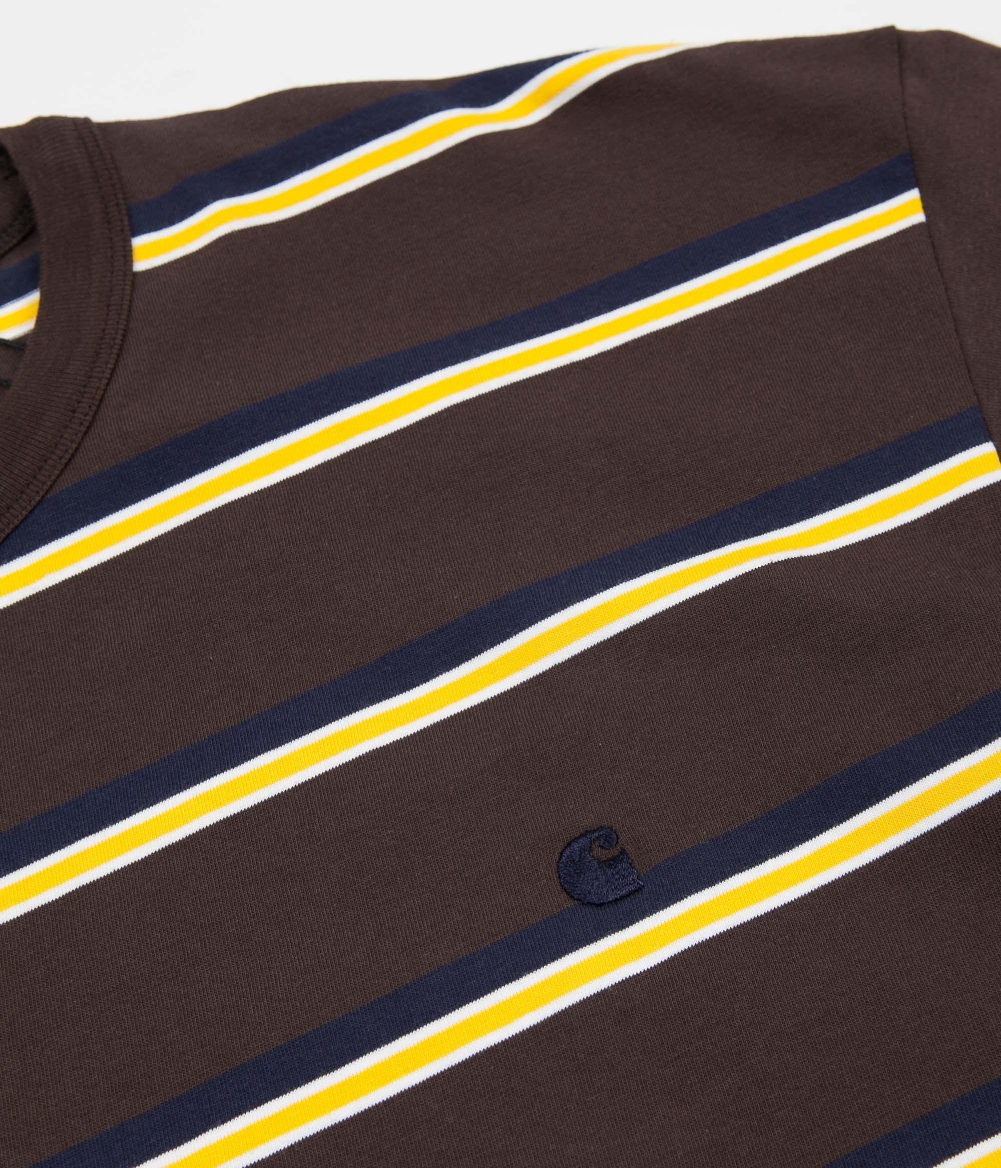 Striped Brown and Yellow Logo - Carhartt Hill T-Shirt - Brown / Yellow Stripe | Flatspot