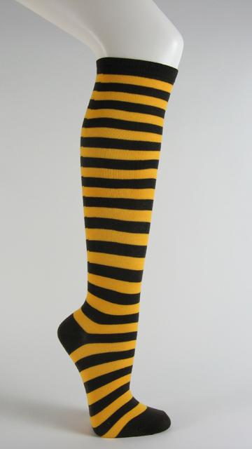 Striped Brown and Yellow Logo - Brown and yellow striped knee socks Brown and yellow striped knee