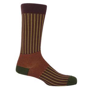 Striped Brown and Yellow Logo - Striped Socks – Peper Harow London