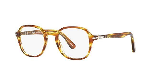 Striped Brown and Yellow Logo - Ray-Ban Men's 0PO3142V Optical Frames, (Striped Brown Yellow), 47 ...