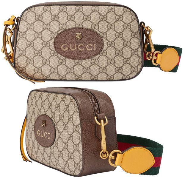 Striped Brown and Yellow Logo - kaminorth shop: GUCCI Gucci shoulder bag cat charm leather Oval ...