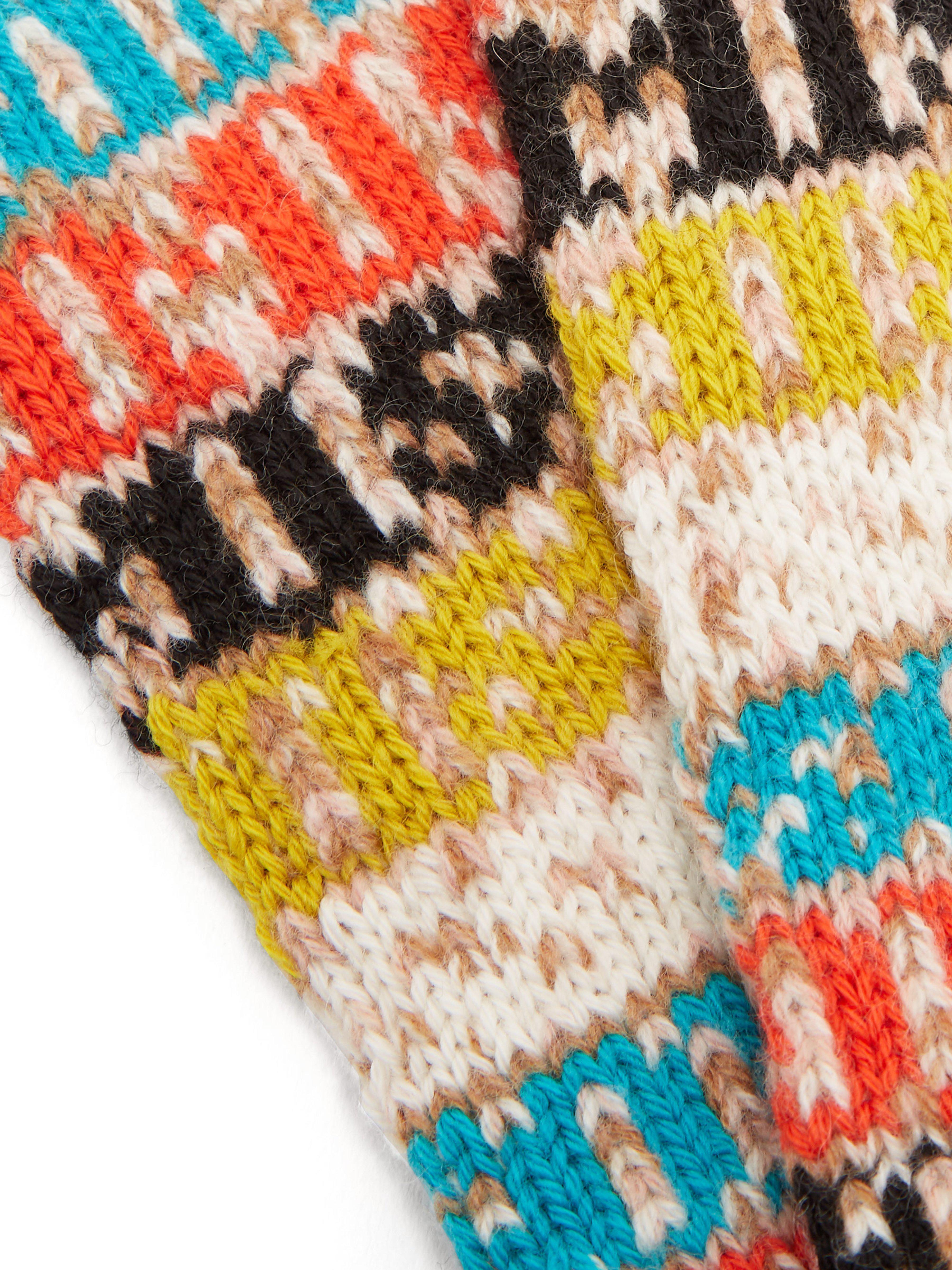 Striped Brown and Yellow Logo - Missoni Logo And Stripe Wool Gloves in Brown