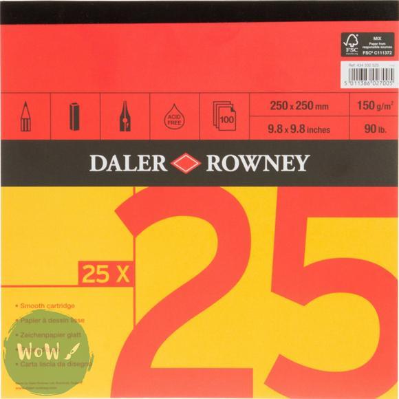 Red and Yellow Square Logo - Daler Rowney RED & YELLOW Cartridge white paper pads 150gsm, Spiral