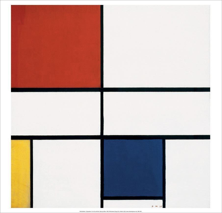 Red and Yellow Square Logo - PIET MONDRIAN Composition C (no. III) with Red, Yellow, Blue ART ...