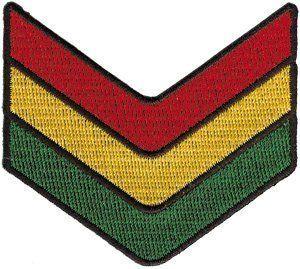Red and Yellow Square Logo - Military Chevron - Reggae and Rasta Red, Yellow, Green, Logo Patch ...