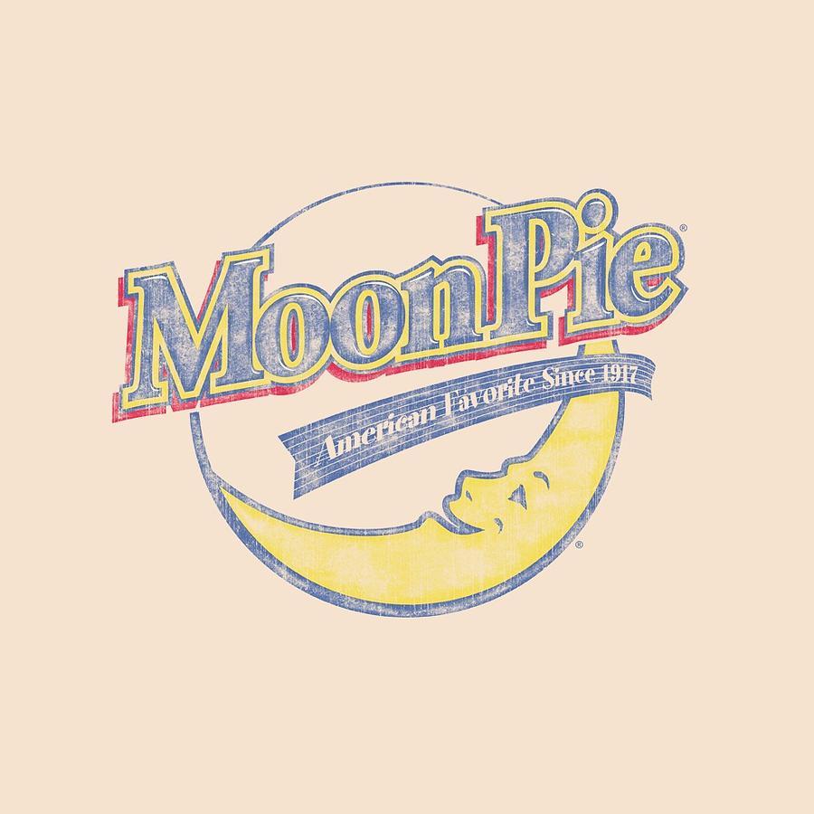 Retro Moon Logo - Moon Pie - Distressed Retro Logo Digital Art by Brand A