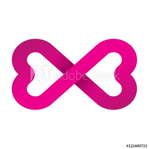 Love Infinity Logo - Pink infinity symbol Love symbol logo icon isolated on white ...