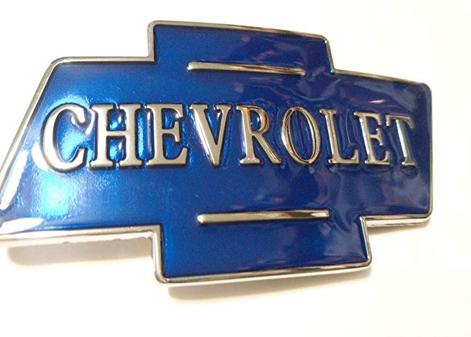 Blue Chevy Logo - Amazon.com: Blue chrome Color Classic CHEVROLET logo metal Belt ...