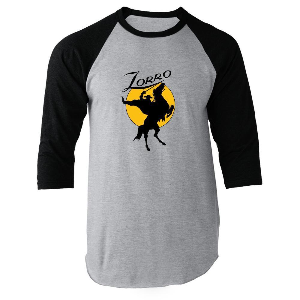 Retro Moon Logo - Zorro Moon Logo Halloween Costume Retro Raglan Baseball Tee Shirt ...