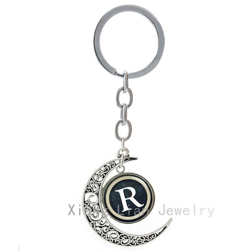 Retro Moon Logo - Detail Feedback Questions about Vintage Letter R moon pendant key