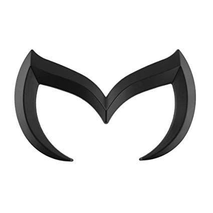 Black Mazda Logo - Coepoch Mazda Black Sporty Metal Evil 'M' Rear Trunk