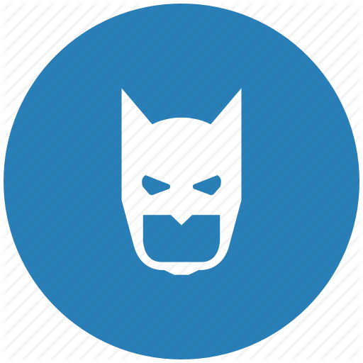 Round Face with Blue Logo - Bat, batman, blue, face, mask, round icon