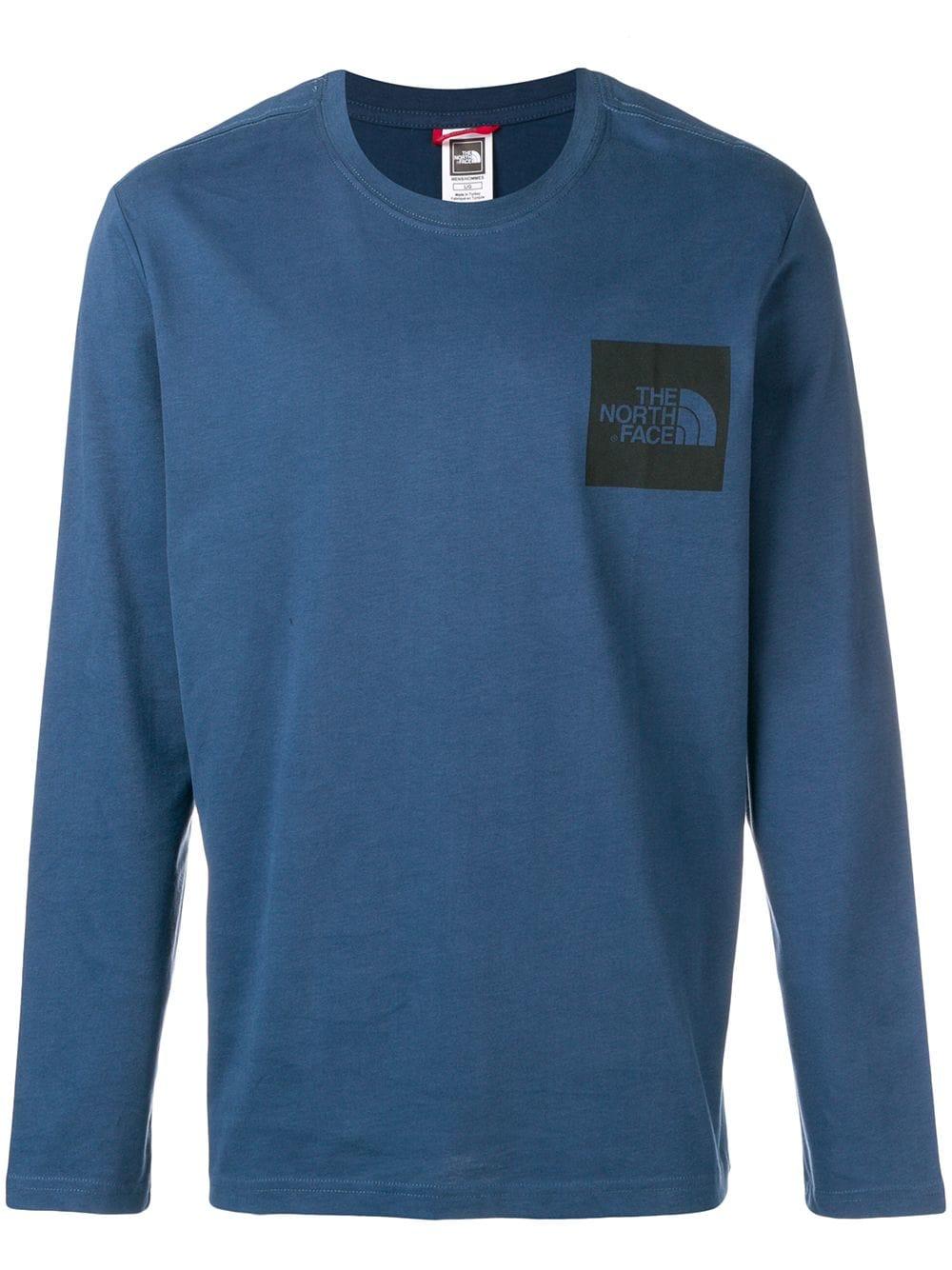 Round Face with Blue Logo - The North Face Logo Sweatshirt In Blue | ModeSens