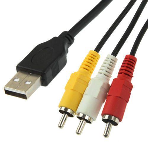 Red White and Yellow Logo - USB to 3 RCA Phono Red White Yellow Cable AV Audio Video Lead ...