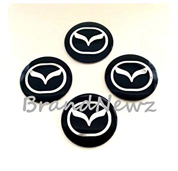Black Mazda Logo - MAZDA BLACK CHROME 3D EMBLEM WHEEL CENTER CAP STICKER LOGO BADGE