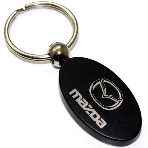 Black Mazda Logo - Black Aluminum Metal Oval MAZDA Logo Key Chain Fob Chrome Ring | eBay