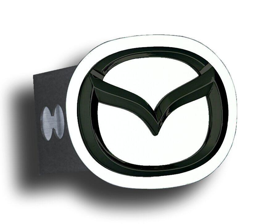 Black Mazda Logo - Black Pearl Mazda Logo Stainless Steel Hitch Plug - XXXT-MAZ2-P