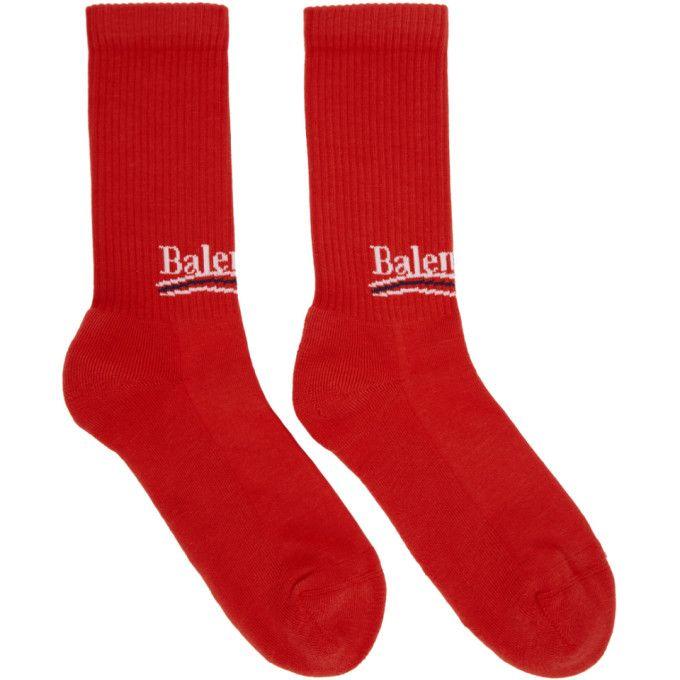 Red Campaign Logo - Balenciaga + Red Campaign Logo Socks