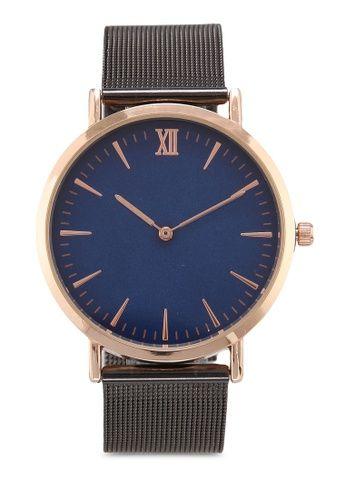 Round Face with Blue Logo - Buy NUVEAU Round Face Gold Blue Mesh Strap Watch Online on ZALORA ...