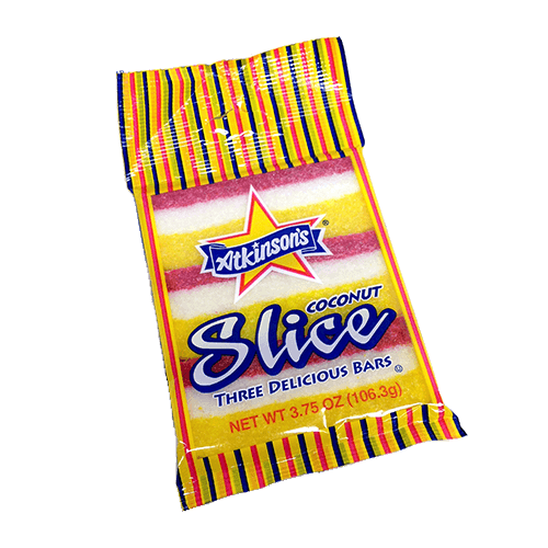 Yellow and Red Candy Logo - Atkinson's Coconut Slice - 3.75-oz. Bag | Great Service, Fresh Candy ...