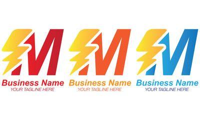 Electric M Logo - D Electric Power Font Business Elements Concept this