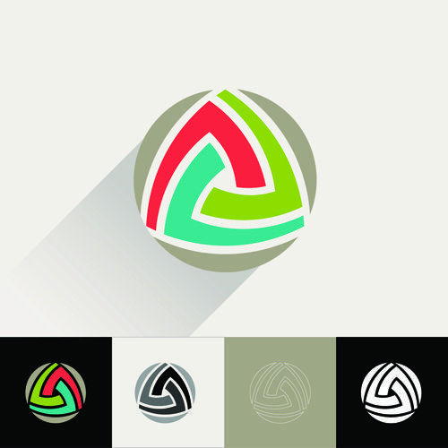 Circular Company Logo - Circular company logos abstract vector 01 free download