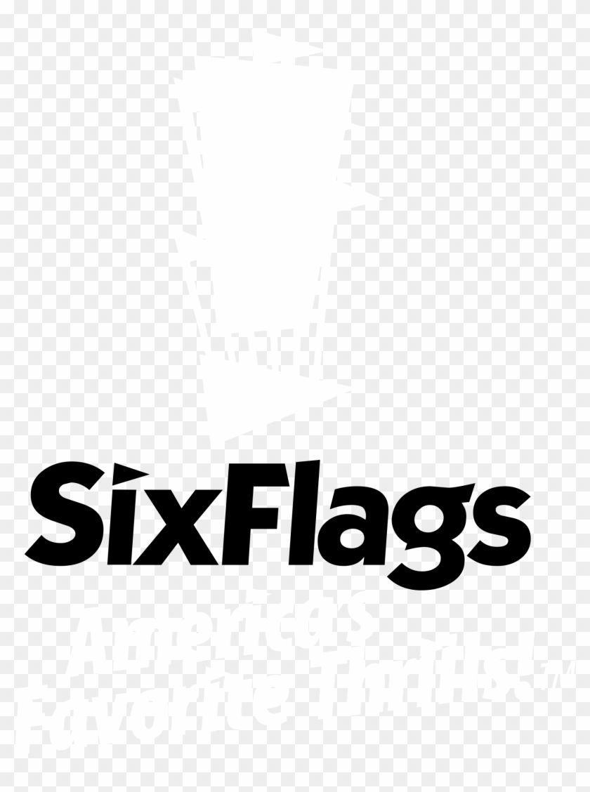 Six Flags Logo - Six Flags Logo Black And White Flags Transparent PNG