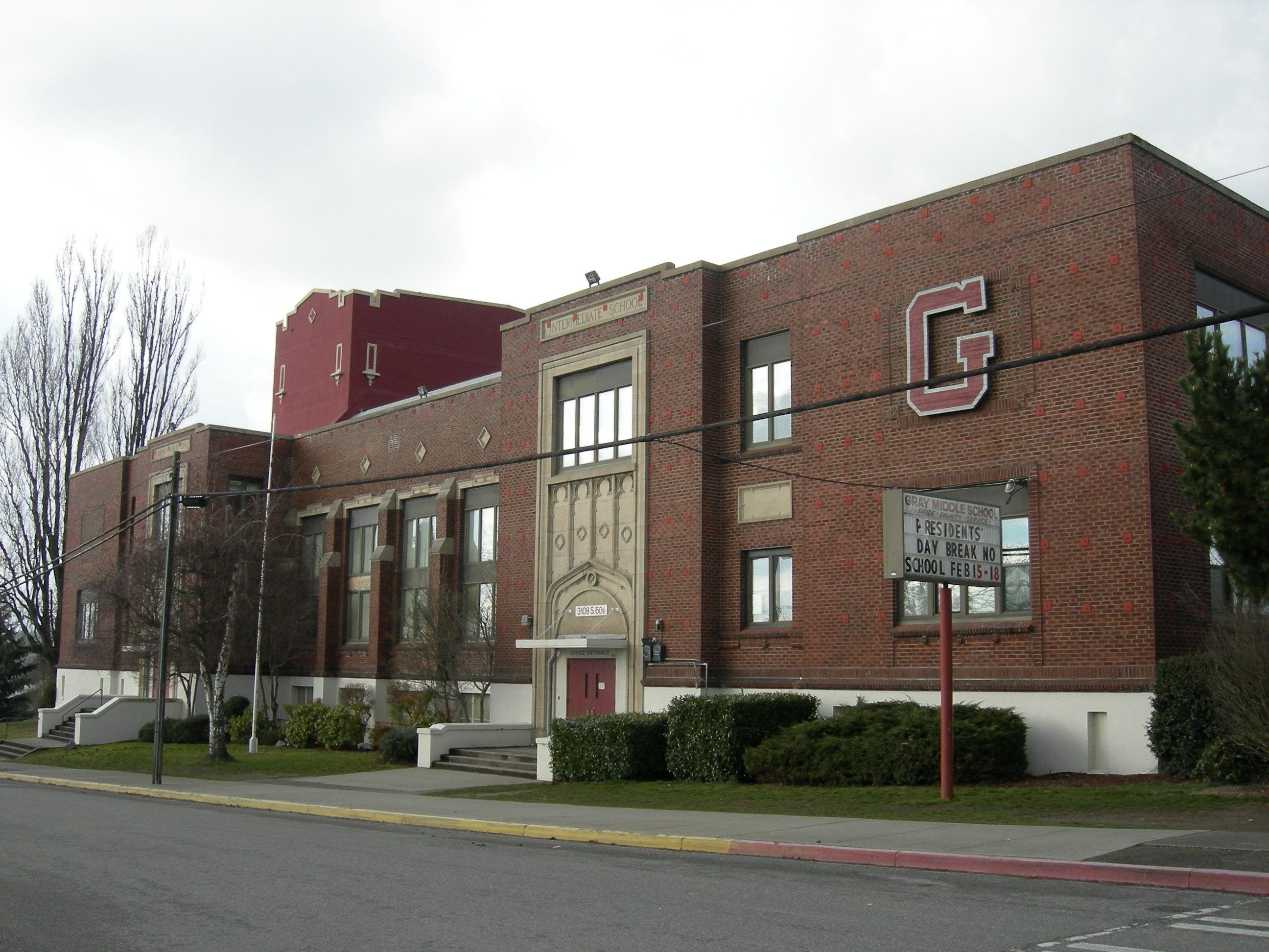 Gray Middle School Logo - File:Tacoma - Gray Middle School 03.jpg - Wikimedia Commons