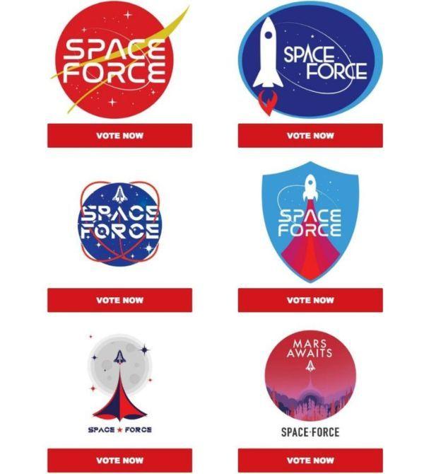 Brilliant NASA Logo - Space Force: Trump 2020 asks supporters to vote on logo - BBC News