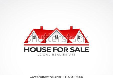 Red Triangle House Logo - Real Estate Red Houses Logo. Vector illustration #estate #house ...