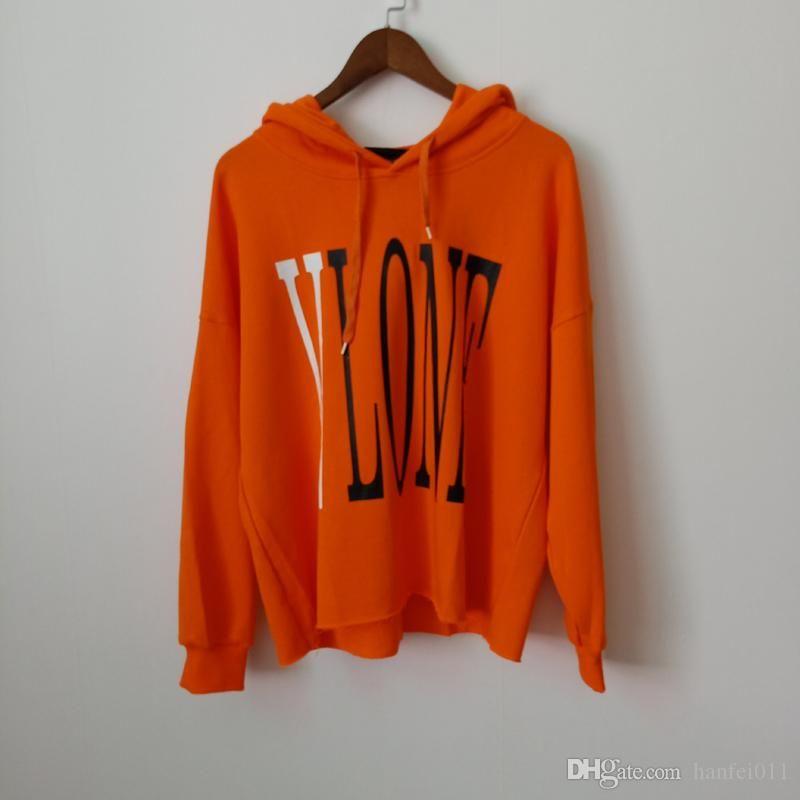 Vlone Skateboard Logo - VLONE Life Pop Up Orange Hoodies V Sweatshirt Outdoor Casual