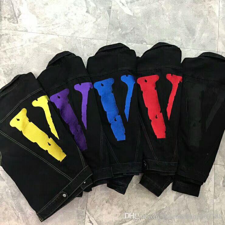 Vlone Skateboard Logo - Vlone FRIENDS Jacket New Style TOP Classic Red V LOGO Big Printing