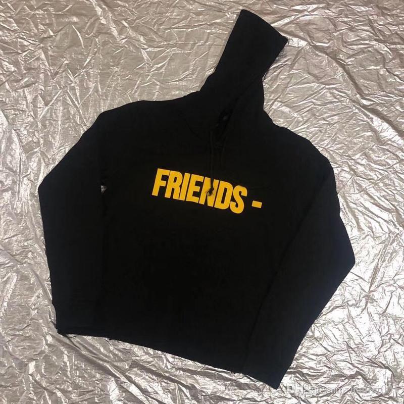 Vlone Skateboard Logo - VLONE FRIENDS Black Hoodies V Sweatshirt Outdoor Casual Pullover